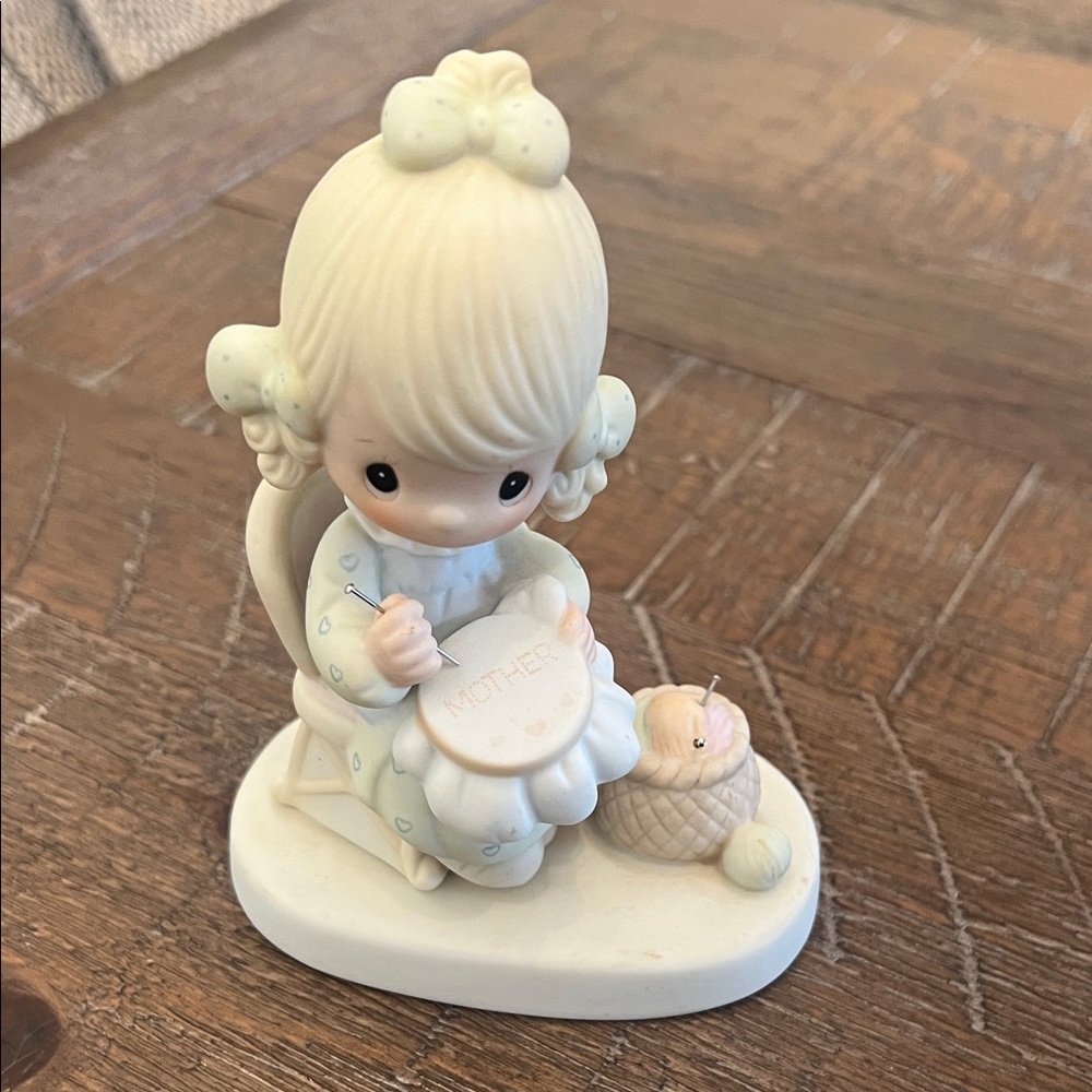 MOTHER  Sew Dear Porcelain Figurine with Pastel Accents